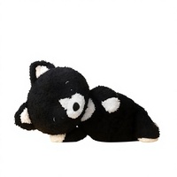 Peluche amusante en forme de souris chocolat noir, jouet en peluche, coussin avec rembourrage en polyester et coton PP, cadeau d'anniversaire pour filles