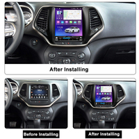 Radio para Auto Witfighter de 9.7 Pulgadas con Pantalla Vertical Android 13, Reproductor de DVD con Navegación GPS para Jeep Cherokee 2013~2018, Estilo Tesla