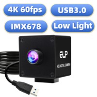 Kamera Industri ELP 3840*2160 4K 60fps USB 3.0 UVC IMX678 untuk Cahaya Rendah dan Kecepatan Tinggi, untuk Robot, Visi Mesin