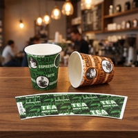 Gobelets en papier biodégradables de qualité alimentaire, enduits de PE, antiadhésifs, résistants à la chaleur, imperméables, écologiques, avec logo personnalisé pour le vin et la bière