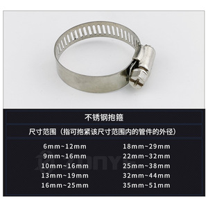 Colliers de serrage en acier inoxydable de 16 mm pour la réparation et le remplacement de tuyaux, ensemble de colliers de serrage pneumatiques - Product Image 5
