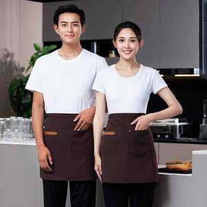 Half Length Chef Apron One Size Denim Black For Restaurant Bar Uniforms - Product Image 2