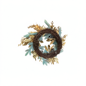 Guirnalda Navideña de 20 Pulgadas con Luces Cálidas, Decoración Rústica para Puerta con Piñas, Alambre Metálico, Enchufe Eléctrico, Guirnalda para Entrada Festiva - Product Image 1