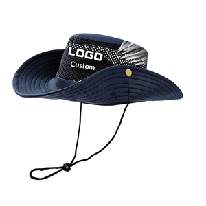 Sombrero de Pesca y Senderismo de Poliéster para Exteriores con Cuerda Ajustable, Protección Solar, Personalización OEM ODM - Product Image 1