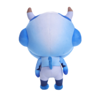 Mascotte en peluche personnalisée Vache Spatiale de Dessin Animé, avec logo brodé sur mesure, jouet en peluche humanoïde pour cadeau publicitaire de marque IA