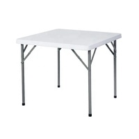 Table de barbecue en plastique HDPE confortable avec pieds pliants en métal Carré d'extérieur pliable moderne 85*85CM