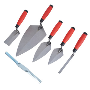 Carbon Steel <b>Plaster</b> Trowels <b>Set</b> Flat Pointed Ergonomic Handle Industrial Grade For Masonry And Tile Work - Product Image 2