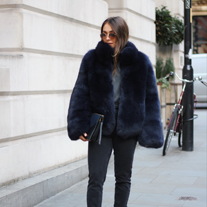 ストロベリー2024新着ウィンターシックウォームレザーファージャケットアークティックジャケットショートフォックスファーレディース - Product Image 1