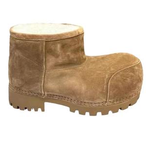 Manufacturer Custom Luxury Unisexs Men Warm Platform Ski Boots Thick Sole Vintage <b>Big</b> Toe Genuine Leather Snow Women Ankle Boots - Product Image 2