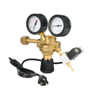 Vanne de réduction de pression électrique WQ 01 tout cuivre avec manomètre pour argon et CO2, pour usage industriel de soudage à l'arc, port haute pression 1/4 po - Product Image 2