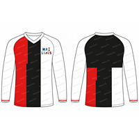 Maillot de football à manches longues pour hommes en polyester avec col en V pour les projets d'équipes communautaires, disponible pour l'approvisionnement de tenues d'équipe