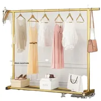 Porte-manteau en métal simple, porte-vêtements vertical pour chambre à coucher, balcon, dortoir mobile, sol domestique, couleur crème, séchoir