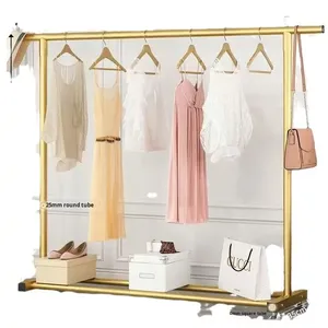 <span class=keywords><strong>Porte</strong></span>-<span class=keywords><strong>manteau</strong></span> en métal simple, <span class=keywords><strong>porte</strong></span>-vêtements vertical pour chambre à coucher, balcon, dortoir mobile, sol domestique, couleur crème, séchoir - Product Image 5