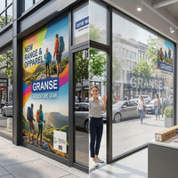 Vinilo Perforado Imprimible Brillante de Visión Unidireccional, Rollo Autoadhesivo Transparente para Ventanas de Edificios, Película Adhesiva para Publicidad