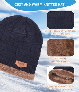 <span class=keywords><strong>Ensemble</strong></span> hiver 3 pièces pour enfants : <span class=keywords><strong>bonnet</strong></span>, écharpe et <span class=keywords><strong>gants</strong></span> tactiles, uni, chaud, tendance, épaissi, avec protection du <span class=keywords><strong>cou</strong></span> en laine, pour activités <span class=keywords><strong>de</strong></span> plein air - Product Image 3