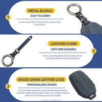 Magicocase – étui de luxe en alliage de cuir grain de bois pour clé de voiture Toyota, pour modèle 3FDE-60 1982-1990, accessoire entièrement fait à la main