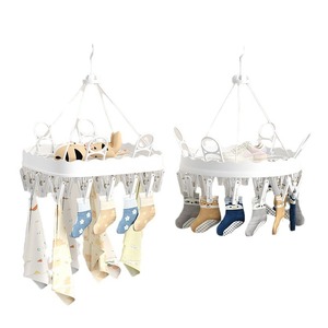 Hanging Rotating Shoe Drying Rack Round With 26 <b>Clips</b> For Socks Underwear Clothes Drying - Product Image 5
