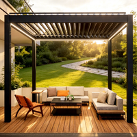 Pergola extérieure autoportante en aluminium, écologique et durable, sur mesure (OEM & ODM), design moderne pour villa, terrasse, balcon, patio