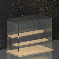 Moderner Nachhaltiger Multifunktionaler Action-Figuren Aufbewahrungswürfel Organizer Staubdichter Schutz Vitrine Holz-Etagen Klares Acryl