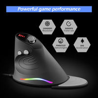 ZELOTES C-10 Rocker Mouse Gaming Vertikal 12-Tombol Ergonomis Optik Berkabel USB dengan Lampu RGB yang Dapat Diprogram