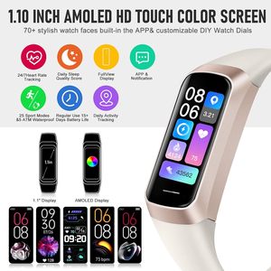 Montre connectée Bakoor Fitness Tracker avec écran AMOLED de 1,10 pouce, moniteur de fréquence cardiaque, moniteur de sommeil, compteur de pas, unisexe - Product Image 2