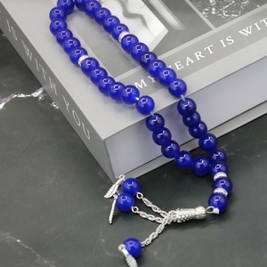 Tasbih Étnico YASEEN de Vidrio Pulido Brillante Hecho a Mano, 10 mm, 33 Cuentas, Joyería Religiosa Musulmana Unisex - Product Image 1