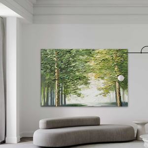 Peinture sur toile d'arbre vert 3D, texture d'arbre vert, peinture moderne sur toile, décoration murale, peinture artisanale, décoration intérieure, art mural - Product Image 4