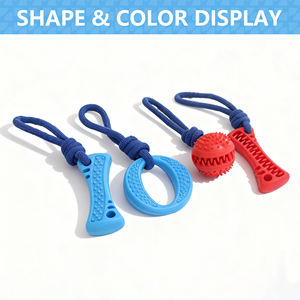 Giocattolo da Masticare per Cani Nunbell Classico Ecologico e Durevole in TPR e Corda di Cotone, Ciotola per Alimentazione Lenta, Corda da Tiro per Pulizia Denti e Pasti Veloci - Product Image 2