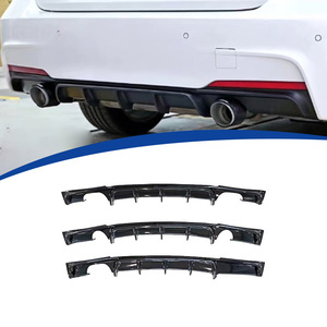 Bmw Rear Bumper Lip Spoiler Abs Matte Black With Led Light For 2013 2019 F30 Mp <b>Models</b> - Product Image 3