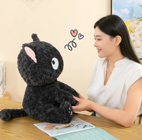 Ours noir chaud en peluche Super doux mignon poupée dormir oreiller coussin soulagement du Stress animal en peluche pour la saint-valentin