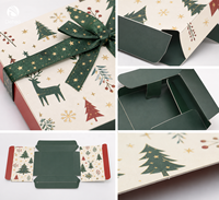 Caja de Regalo de Cartón Corrugado Kraft de Lujo con Cinta, Disponible en Stock, para Empaquetado al por Mayor, Regalos de Navidad, Bodas, Cumpleaños y Festividades