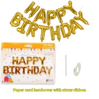 Ensemble de ballons en aluminium de 16 pouces « Joyeux Anniversaire » avec lettres anglaises pour fête d'enfants et premier anniversaire de bébé