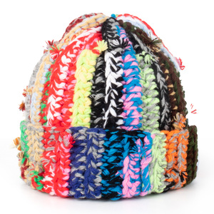 Nuevo Gorro Beanie de Punto Grueso Hecho <span class=keywords><strong>a</strong></span> Mano en <span class=keywords><strong>Crochet</strong></span> con Efecto Desgastado <span class=keywords><strong>para</strong></span> Invierno <span class=keywords><strong>para</strong></span> Mujer y Hombre - Product Image 1