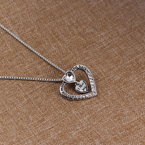 Collana con Ciondolo a Forma di Cuore 'I Love You to the Moon and Back' in Cristallo con Catena a Serpente ZRM per Donne e Coppie, Ideale per Anniversari - Product Image 2
