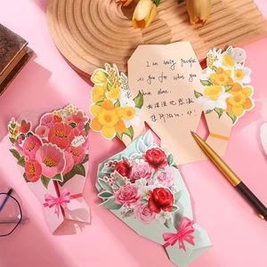 Tarjeta de Felicitación 3D con Flores, Tarjeta Creativa para Días Festivos, San Valentín, Invitaciones de Boda, Tarjeta de Felicitación Escrita a Mano - Product Image 3