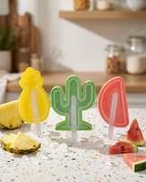 Moule à glaçons réutilisable en silicone de qualité alimentaire TPE PP, formes d'ananas, pastèque, cactus, pour sucettes d'été DIY