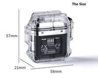 Nouveau design clair étanche double USB Rechargeable Arc briquet LED lampe de poche Camping en plein air briquet électrique Mini lampe de poche
