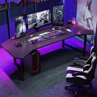Combo chaise et bureau de jeu RGB PC d'ordinateur à LED