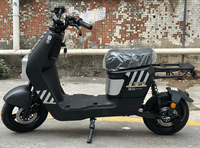 Motocicleta Eléctrica de Carga E-moto de 14 Pulgadas, 1200W, 60V, para Entregas, Alta Capacidad de Carga, Marco de Triple Tubo, Freno de Disco, Suspensión Ajustable