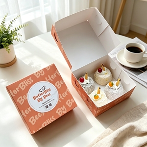 Custom Printed Paper Cake <b>Boxes</b> Cupcake Bakery Packaging Foldable Kraft Cardboard Dessert Gift <b>Boxes</b> With Brand Logo - Product Image 6