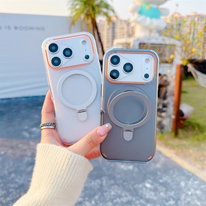 2025 armor case <b>2</b> in 1 Hard Pc Tpu Hybrid Cover Back Cases Wireless Magnets Charging protection for iphone 17 <b>Pro</b> Max - Product Image 4