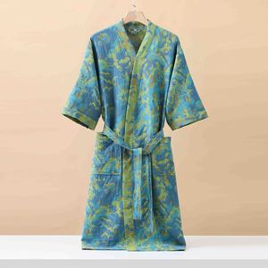 Peignoir <span class=keywords><strong>en</strong></span> pur coton double gaze, léger, style été/automne, pyjama, peignoir de bain, serviette de bain d'hôtel - Product Image 2