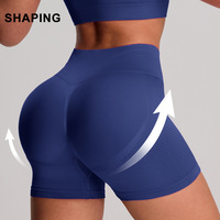 Shorts de yoga pour femmes, style européen et américain, effet push-up, et tenue de fitness à manches courtes avec dos élégant