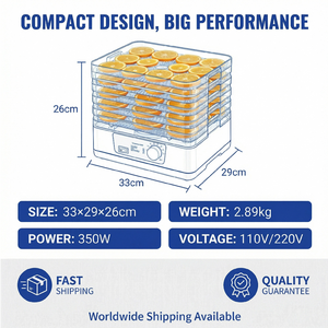 Deshidratador Eléctrico <span class=keywords><strong>de</strong></span> Alimentos <span class=keywords><strong>de</strong></span> 5 Bandejas para Uso Doméstico, Ecológico, Silencioso, para <span class=keywords><strong>Frutas</strong></span>, <span class=keywords><strong>Verduras</strong></span>, Carne Seca, Hierbas, Carne <span class=keywords><strong>de</strong></span> Animales <span class=keywords><strong>y</strong></span> Alimentos para Mascotas - Product Image 5