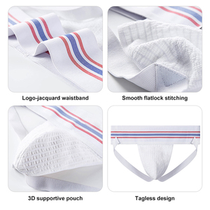 Sous-vêtements pour hommes, style sexy d'été, couleur unie, respectueux de la peau, avec logo personnalisé, bande large, jockstrap sportif - Product Image 2