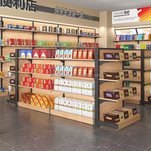 Steel Wood Combination Heavy Duty Freestanding Supermarket <strong>Shelves</strong> Convenience Store <strong>Display</strong> <strong>Unit</strong> - Product Image 4
