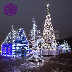Décoration de Noël extérieure pour centre commercial, maison en pain d'épices 3D à LED, indice de protection IP65, couleur personnalisable, structure en fer, facile à installer - Product Image 4