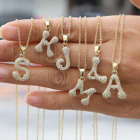 Collar inicial-Colgante de corazón de Zirconia cúbica con 26 letras Choice 18K Chapado en oro Nombre personalizado Regalo de joyería para mujer