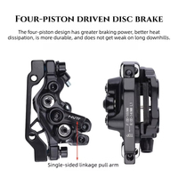Frein à disque mécanique NUTT MTB 4 pistons à commande par câble, étrier de frein à double action pour accessoires de vélo VTT ATX XTC