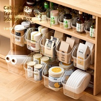 Panier de rangement de cuisine incliné en plastique transparent avec roulettes, grand bac de rangement alimentaire transparent pour garde-manger, organisateur de placard